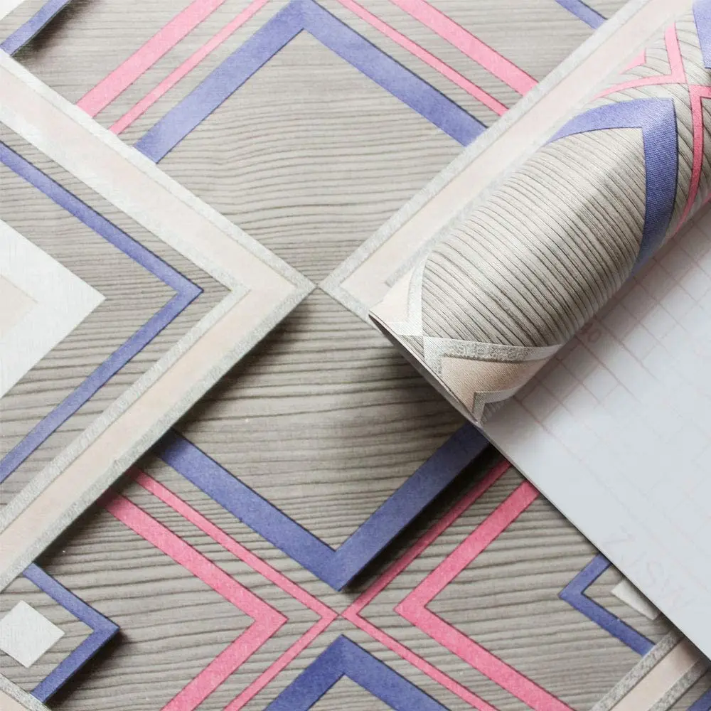 Colorful Diamond Stitching Self-Adhesive Wallpaper Paper for Wall Modern Vinyl Peel and Stick Removable Wallpaper for Wall Decor
