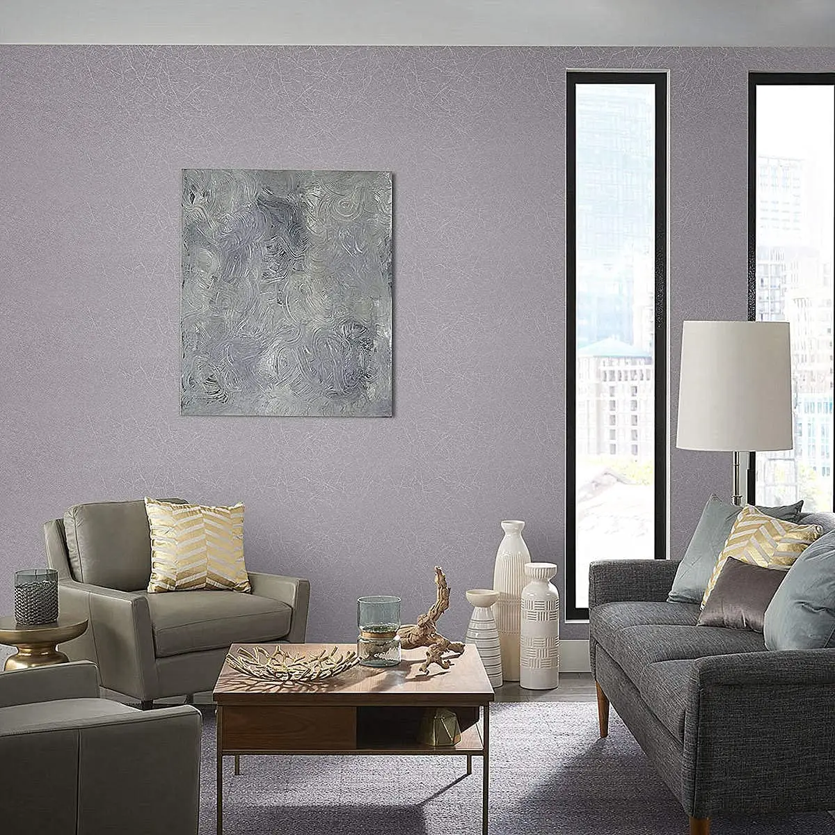 Silver Grey Wallpaper Embossed Self Adhesive Wallpaper Solid Color Peel and Stick Wallcoverings Silk Removable Wall Decor