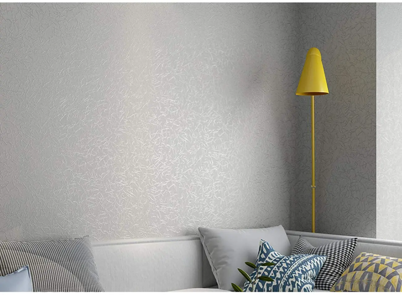 Silver Grey Wallpaper Embossed Self Adhesive Wallpaper Solid Color Peel and Stick Wallcoverings Silk Removable Wall Decor