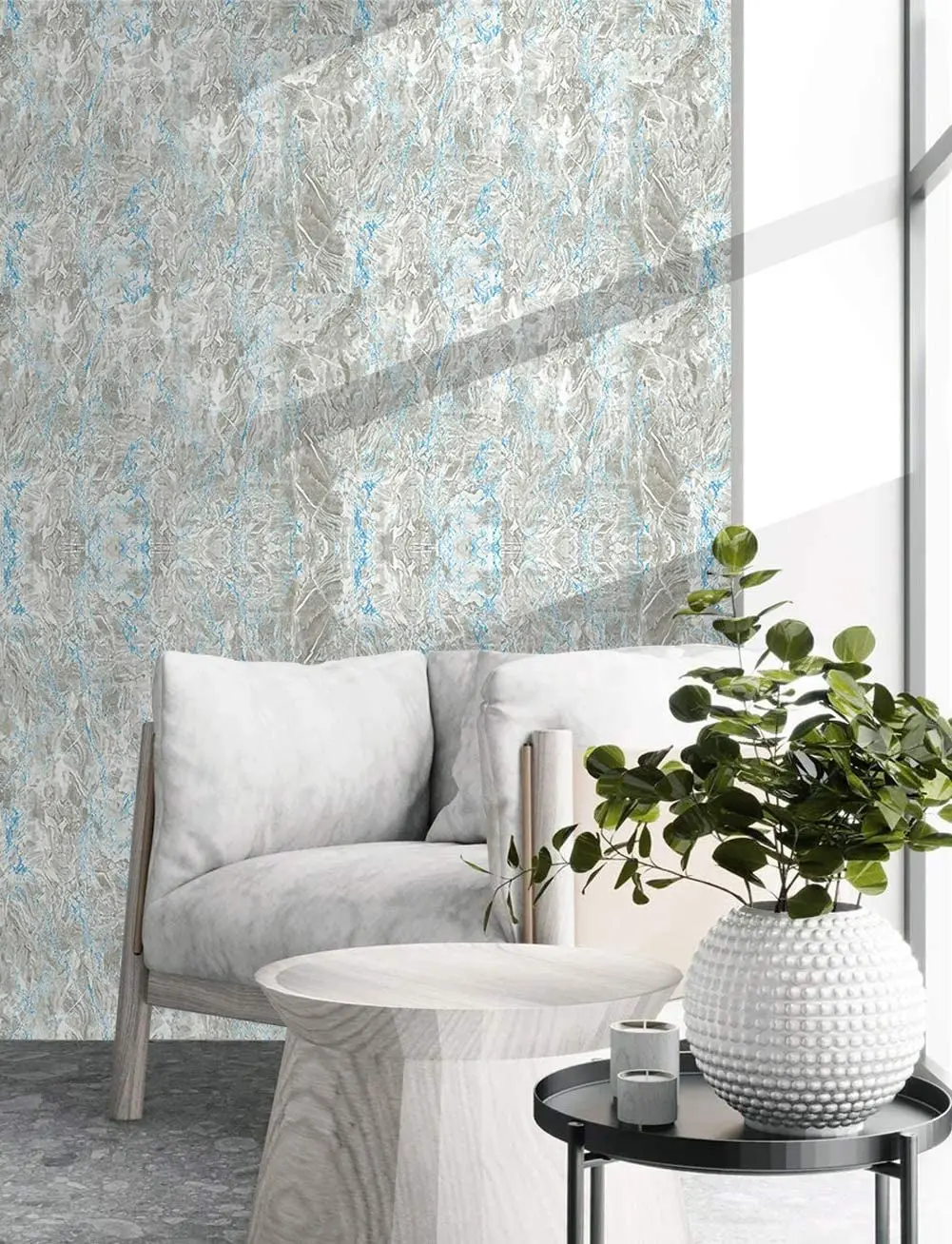 Marble Wallpaper Stone Peel and Stick Wallpaper Self-Adhesive Wallpaper Inlaid Color Marble Vinyl Wallpaper Paper for Wall Decor