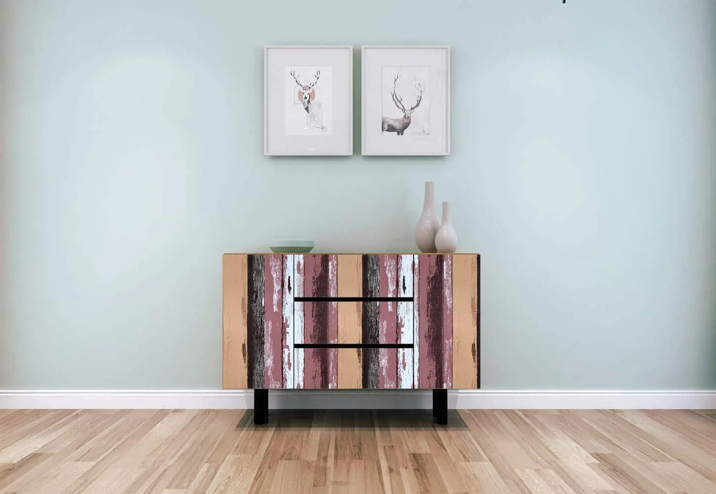 HaoHome Retro Multicolor Stripe Wallpaper Reddish Brown Peel and Stick Wallpaper Self Adhesive Wallpaper Space Decorative Vinyl