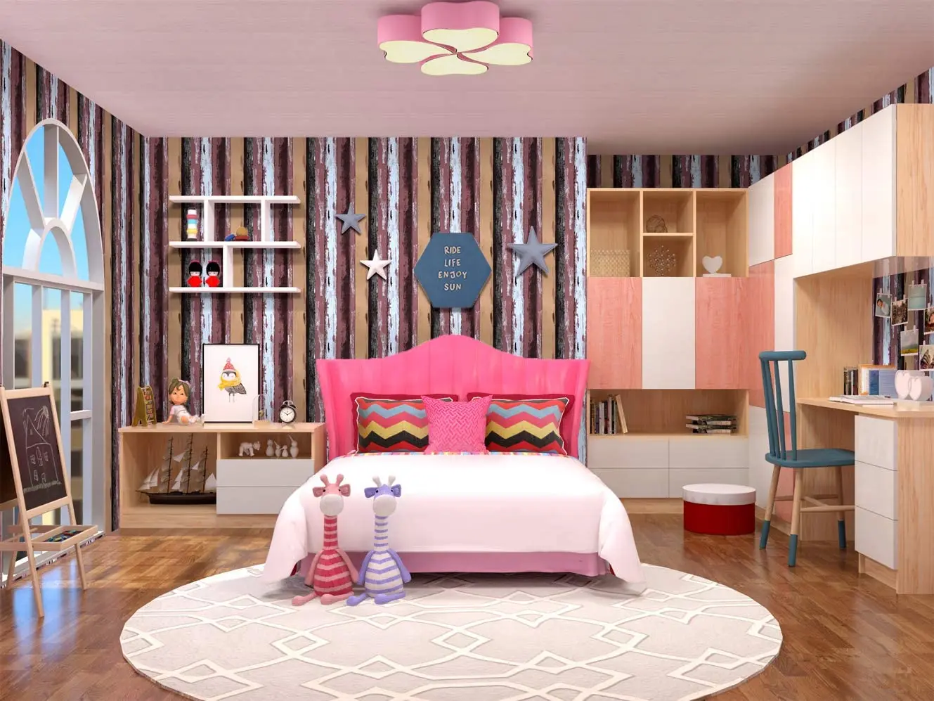 HaoHome Retro Multicolor Stripe Wallpaper Reddish Brown Peel and Stick Wallpaper Self Adhesive Wallpaper Space Decorative Vinyl