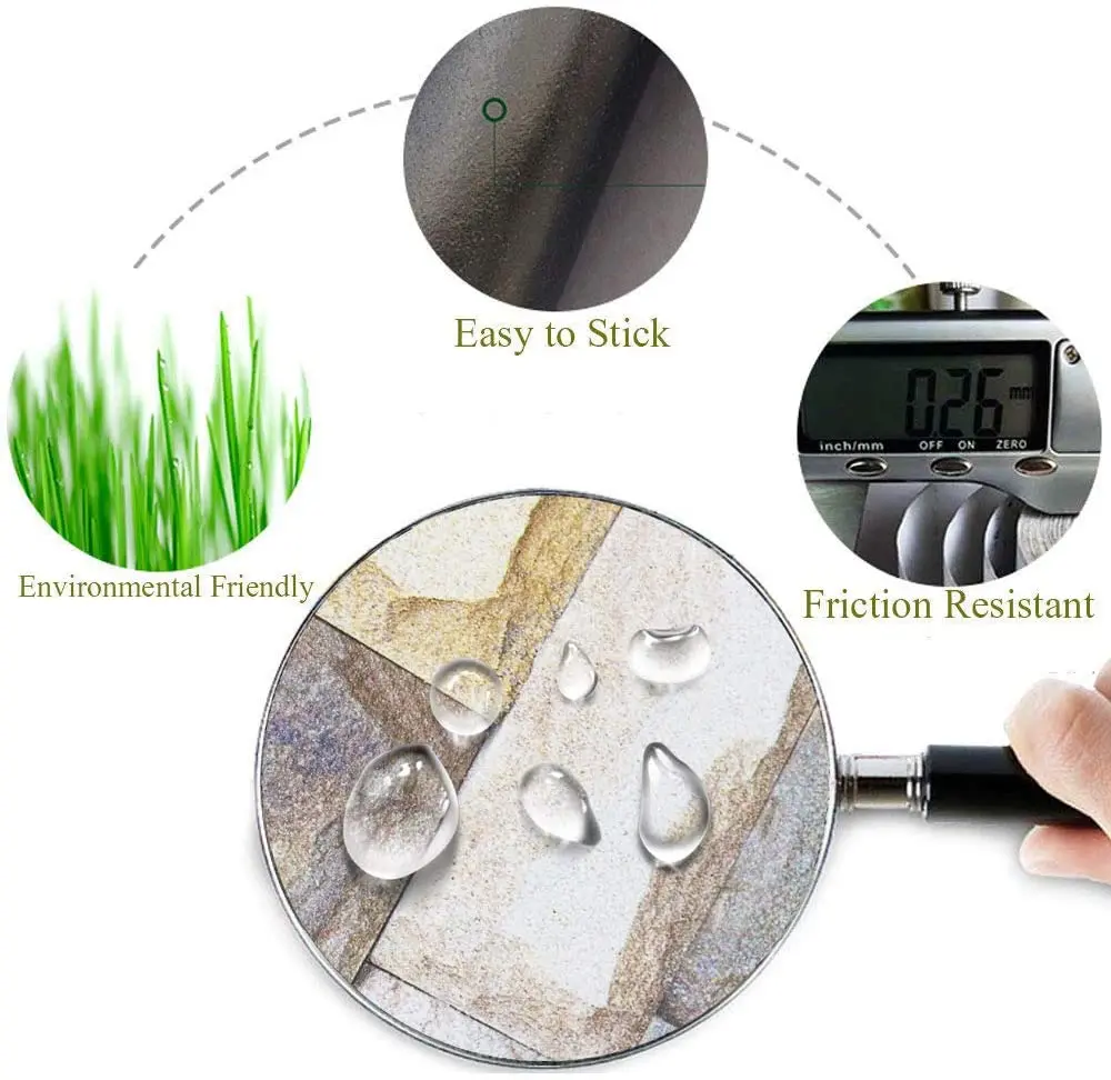 Stone Wallpaper Rock Peel & Stick Wallpaper Rock Stack Self-Adhesive Wallpaper Bricks Marble Vinyl Wallpaper for Wall Decal Film