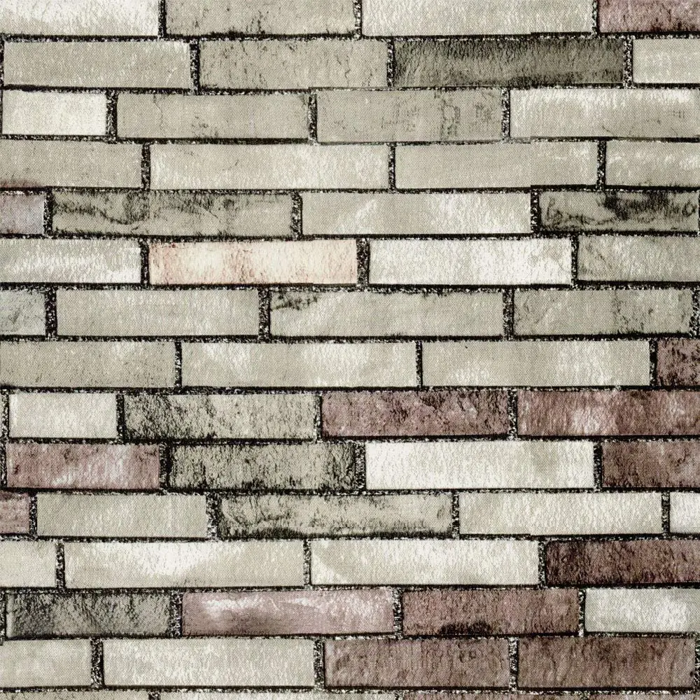 Stone Wallpaper Brick Vinyl Self Adhesive Wallpaper Light Gray Peel and Stick Wallpaper Brick Stitching Waterproof Contact Paper