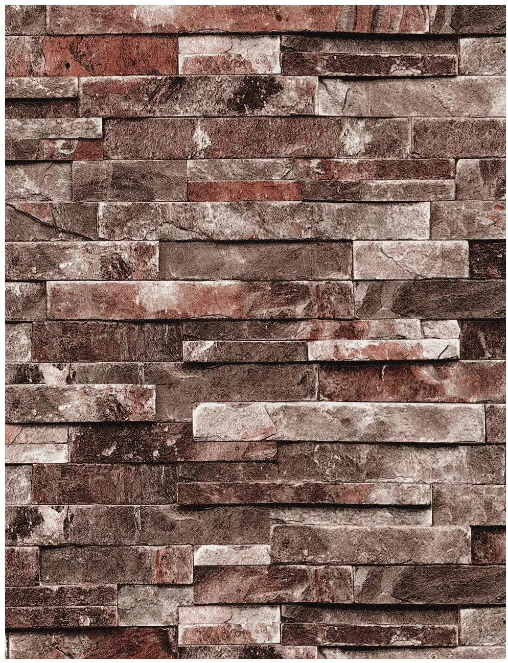HaoHome Peel and Stick Faux Brick Wallpaper Brown/Red Vinyl Self Adhesive Wall Paper Design for Wall Bathroom Bedroom Home Decor