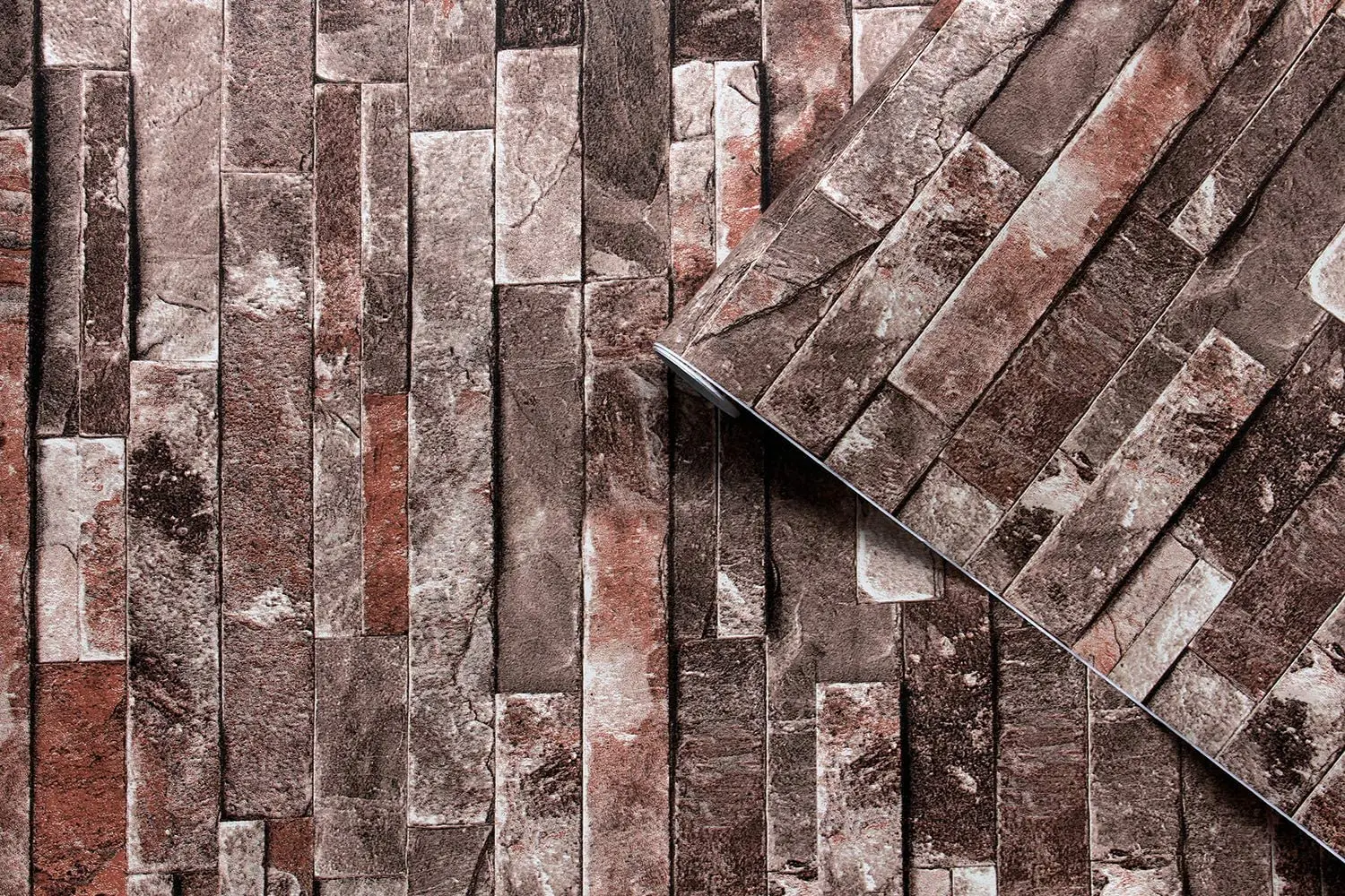 HaoHome Peel and Stick Faux Brick Wallpaper Brown/Red Vinyl Self Adhesive Wall Paper Design for Wall Bathroom Bedroom Home Decor