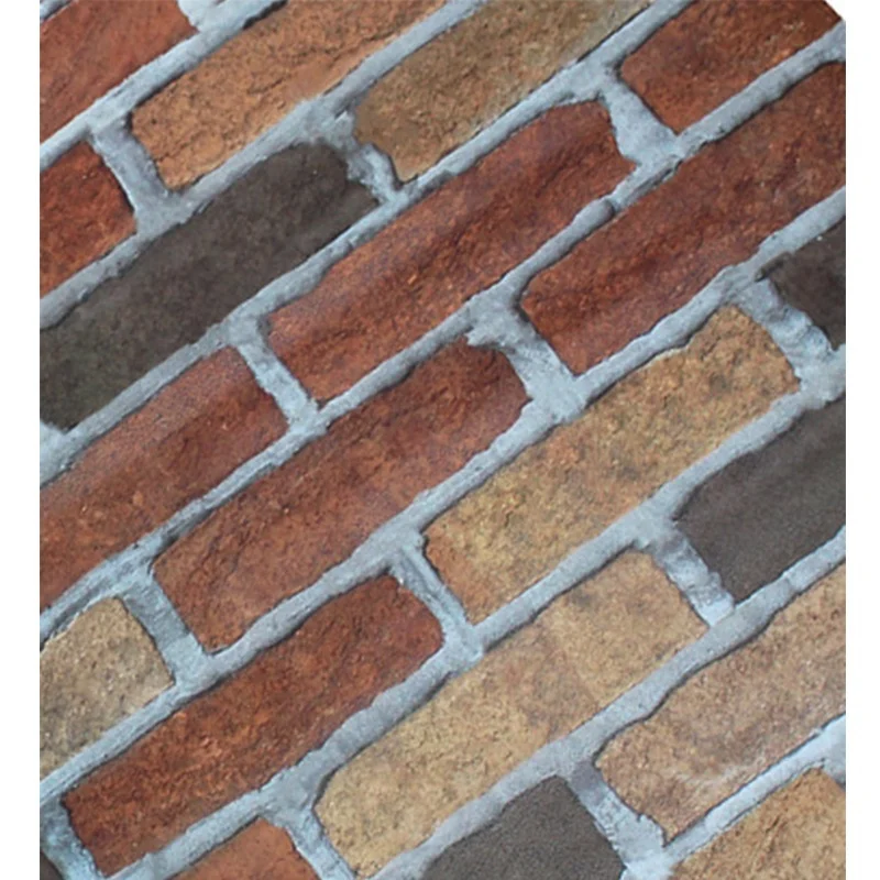 HaoHome Realistic Brick Wallpaper Vinyl Peel and Stick Wallpaper Waterproof Self-Adhesive Stone Wallpaper Sticker for Wall Deco
