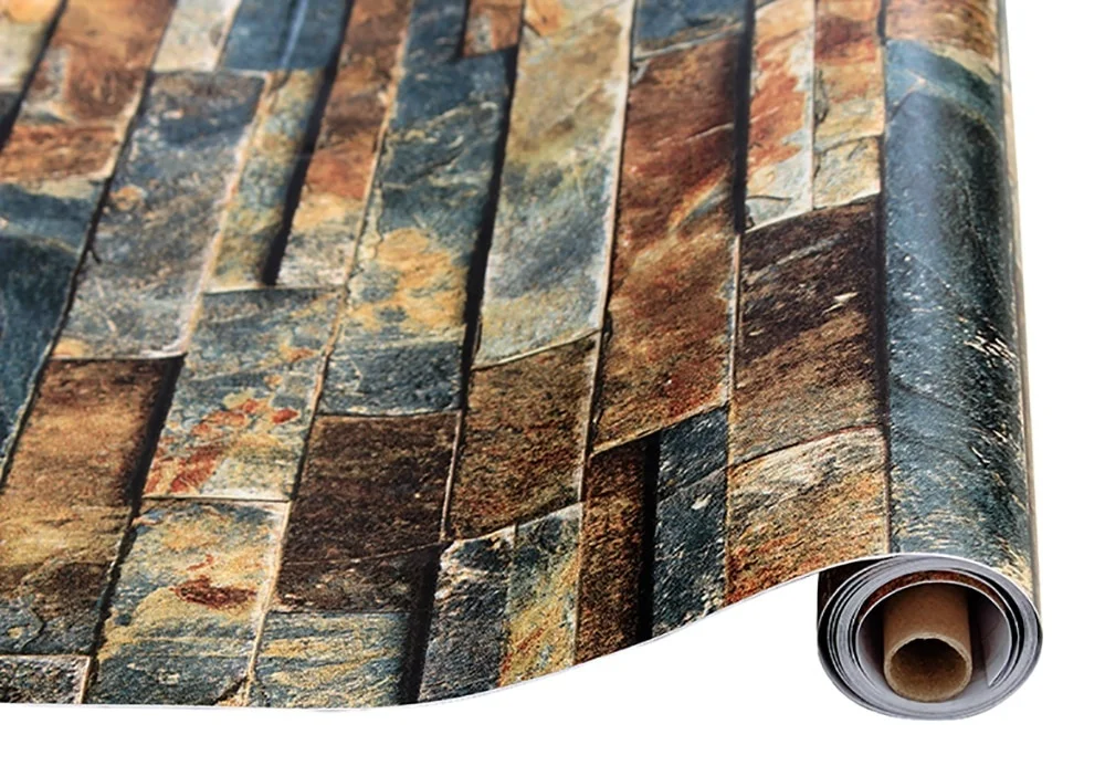 HaoHome Peel and Stick Faux Brick Wallpaper Multi Color Vinyl Self Adhesive Decorative Imitation Brick Wall Paper