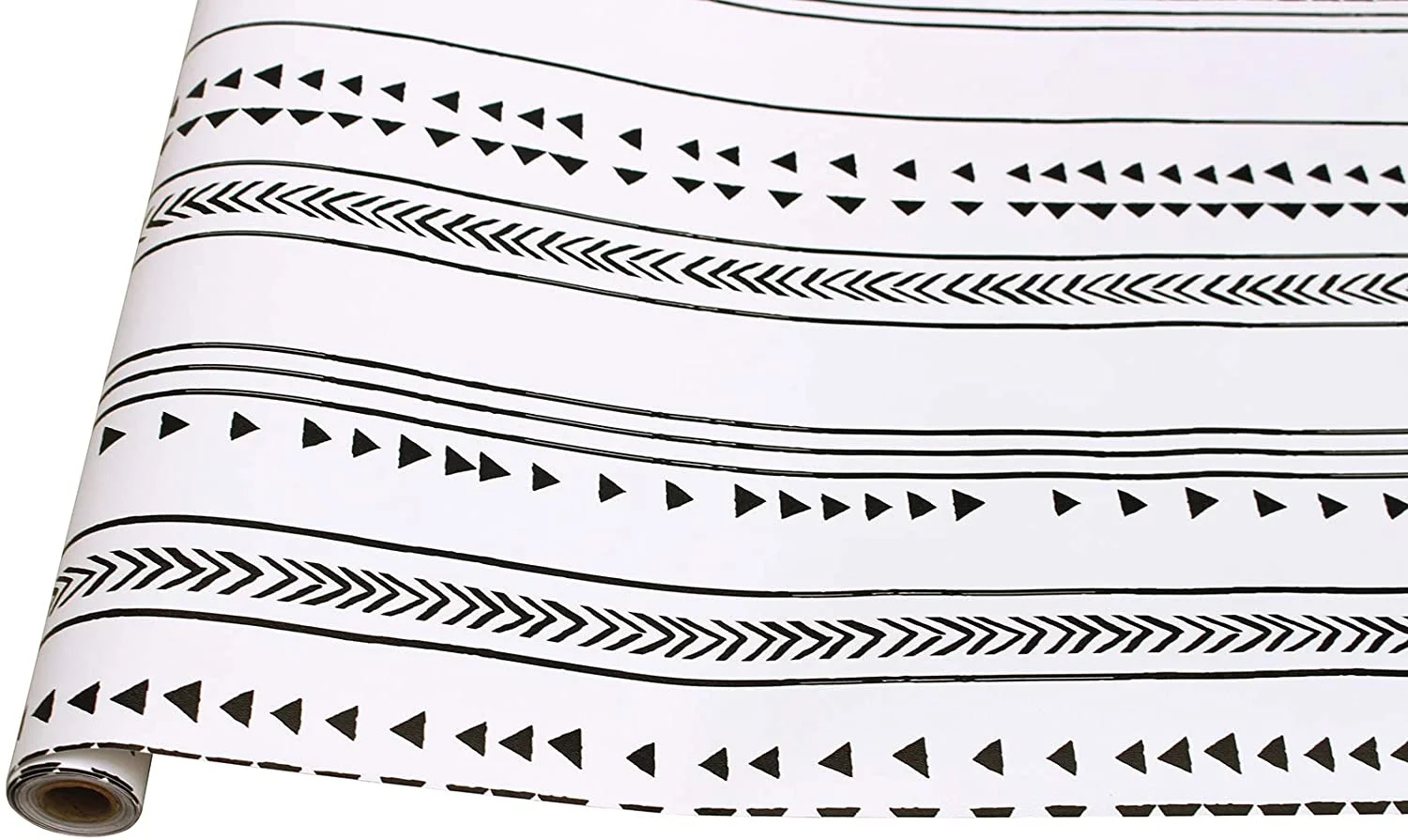 HaoHome Modern Triangle Peel and Stick Wallpaper Arrow Trellis Black White Vinyl Self Adhesive Wallcoverings for Wall Decor