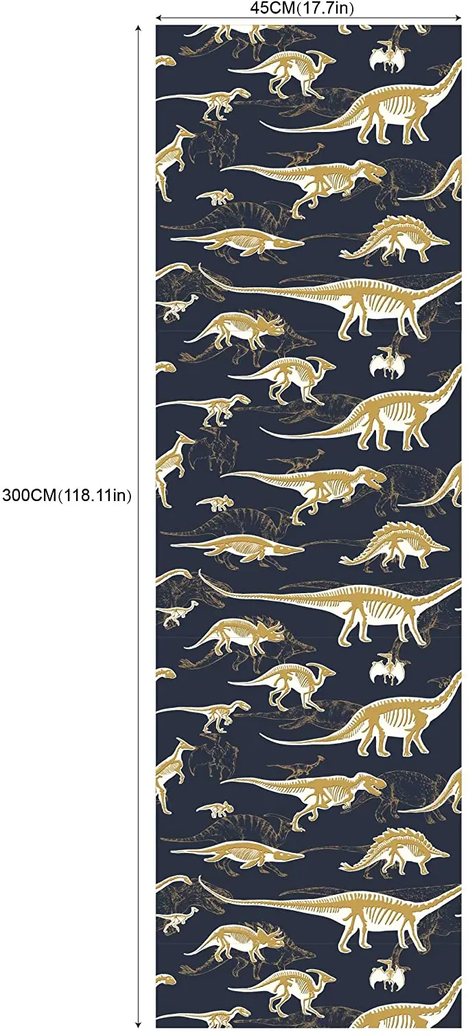 Cartoons Vinyl Peel and Stick Wallpaper Gold Dinosaur Removable Self-Adhesive Wallpaper Shelf Paper for Children Room Decal Cartoons Vinyl Peel and Stick Wallpaper Gold Dinosaur Removable Self-Adhesive Wallpaper Shelf Paper for Children Room Decal
