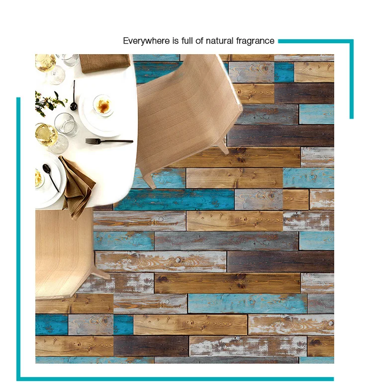 HaoHome Wood Grain Self Adhesive Wallpaper DIY PVC Film Peel and Stick Contact Paper Waterproof Floor Stickers For Home Deor