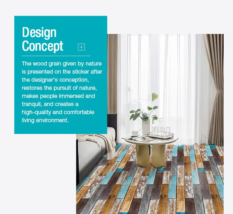 HaoHome Wood Grain Self Adhesive Wallpaper DIY PVC Film Peel and Stick Contact Paper Waterproof Floor Stickers For Home Deor