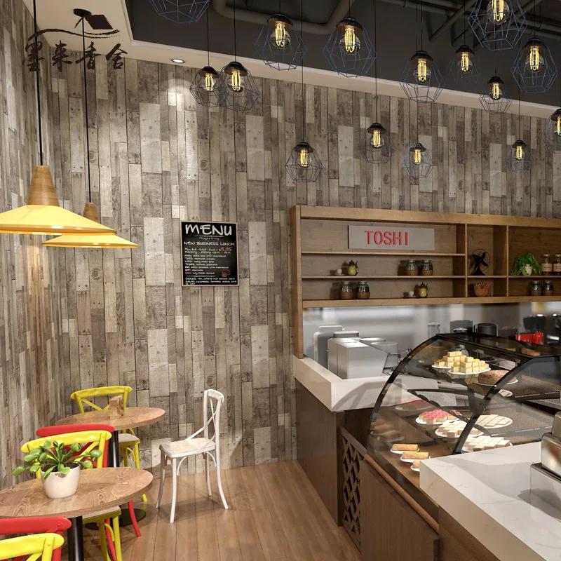 HaoHome 3M Rustic Wood Wallpaper Vintage Vinyl Film Sticker Self-adhesive Wood Plank Shiplap Peel and Stick Contact Paper