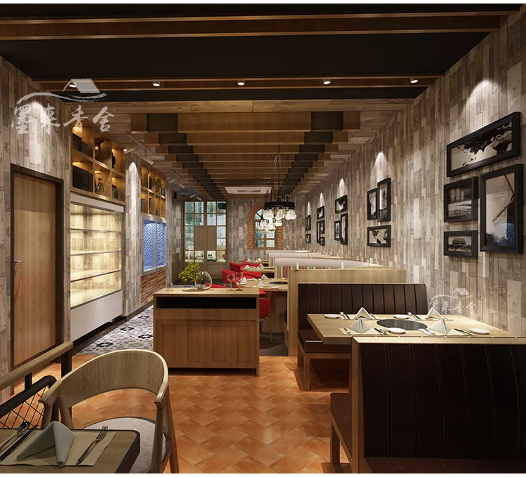 HaoHome 3M Rustic Wood Wallpaper Vintage Vinyl Film Sticker Self-adhesive Wood Plank Shiplap Peel and Stick Contact Paper