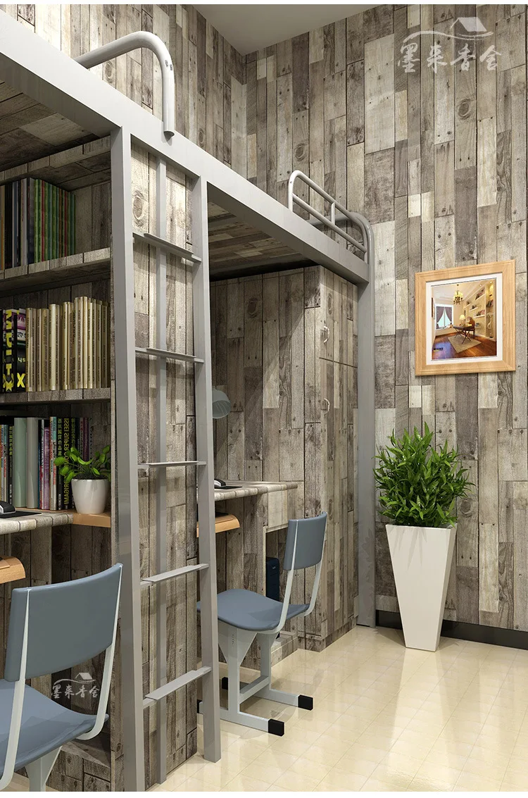 HaoHome 3M Rustic Wood Wallpaper Vintage Vinyl Film Sticker Self-adhesive Wood Plank Shiplap Peel and Stick Contact Paper