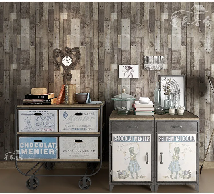 HaoHome 3M Rustic Wood Wallpaper Vintage Vinyl Film Sticker Self-adhesive Wood Plank Shiplap Peel and Stick Contact Paper