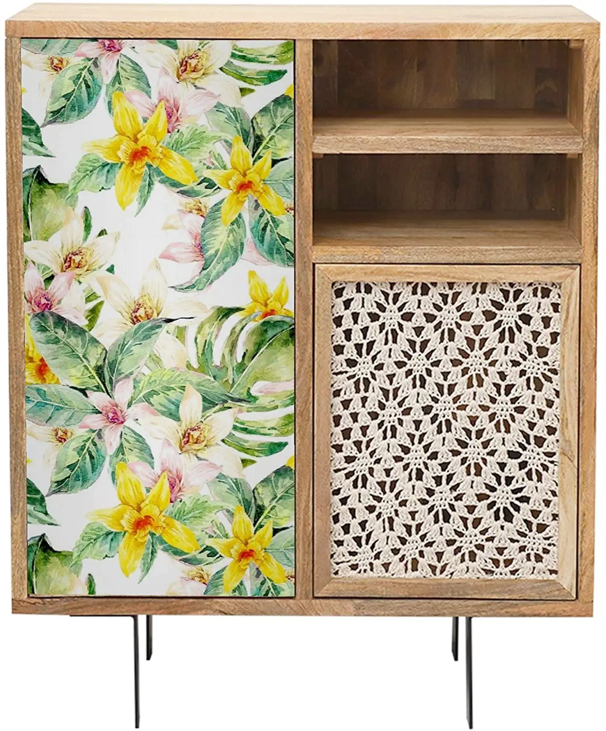 HaoHome Handpainting Washcolor Peel and Stick Wallpaper Yellow and Beige Lily Floral Self-Adhesive Prepasted Wallpaper Roll