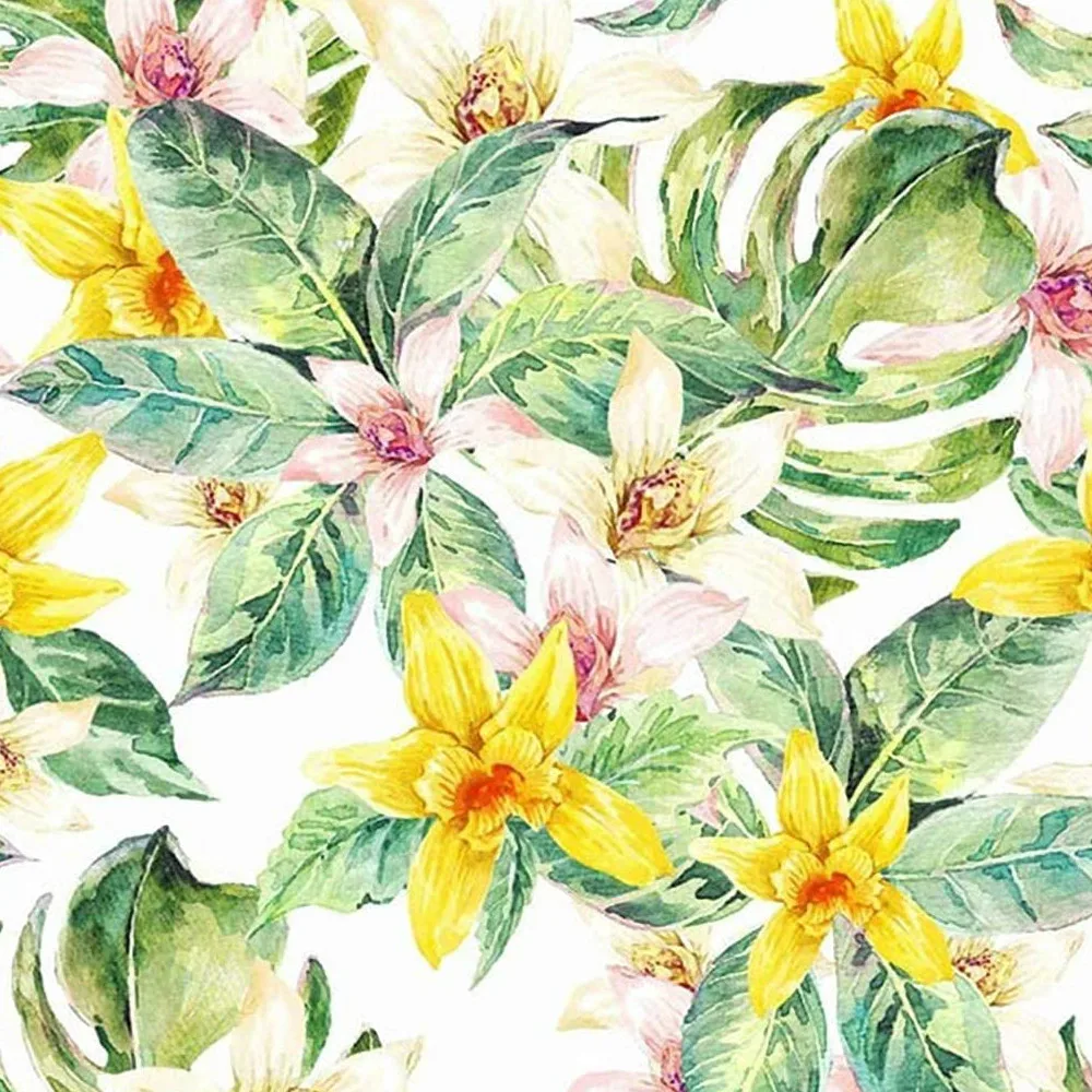 HaoHome Handpainting Washcolor Peel and Stick Wallpaper Yellow and Beige Lily Floral Self-Adhesive Prepasted Wallpaper Roll HaoHome Handpainting Washcolor Peel and Stick Wallpaper Yellow and Beige Lily Floral Self-Adhesive Prepasted Wallpaper Roll
