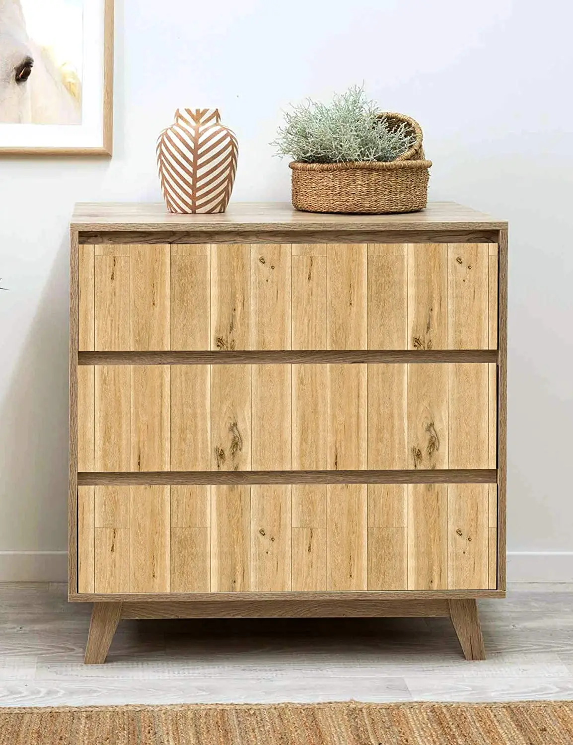 Distressed Wood Wallpaper Plank Rustic Wood Grain Peel and Stick Wallpaper Self-Adhesive Removable Vinyl Film Decorative