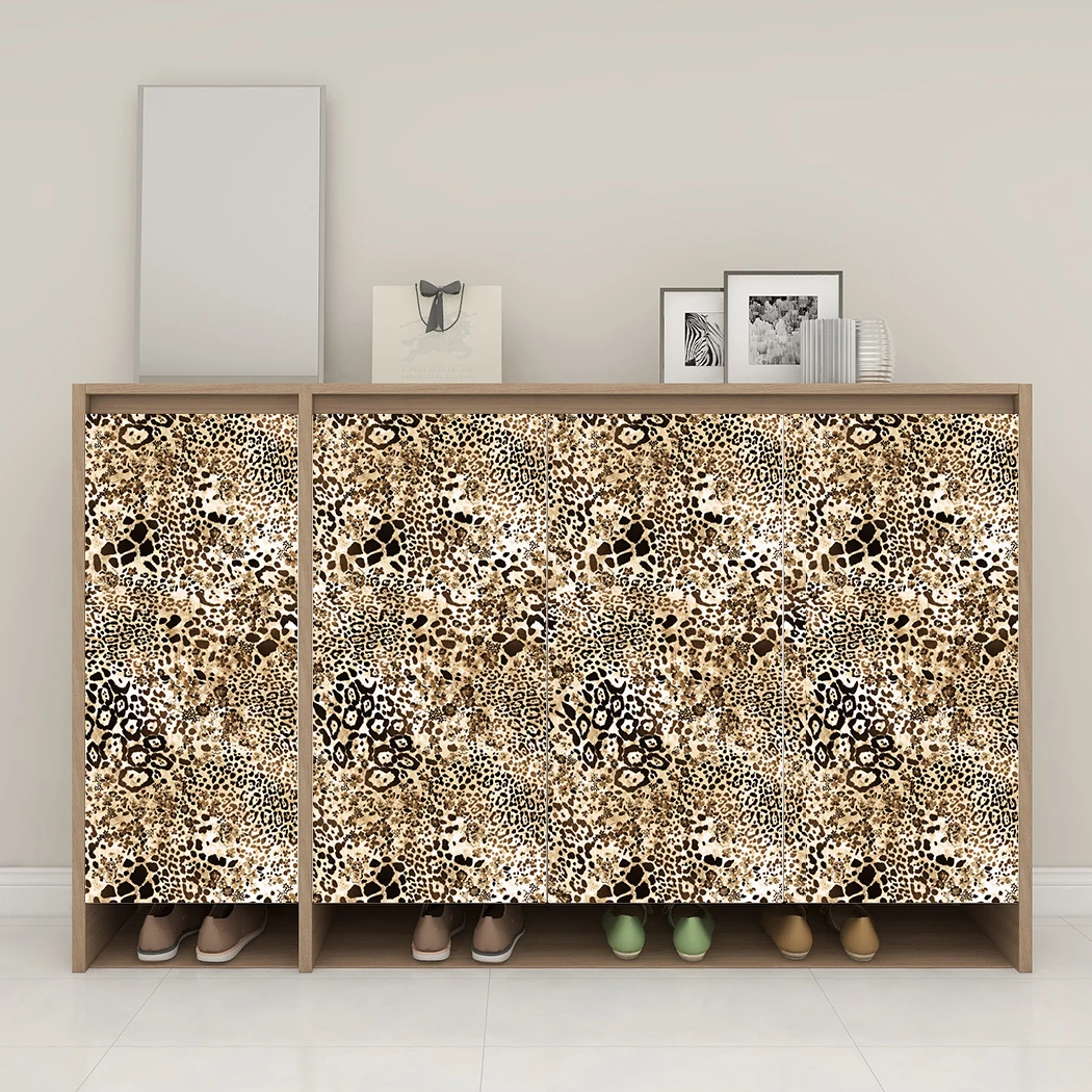 Tiger Skin Texture Self Adhesive Wallpaper Brown Removable Peel and Stick Animal Wall Paper Roll for Bedroom Living Room Decor