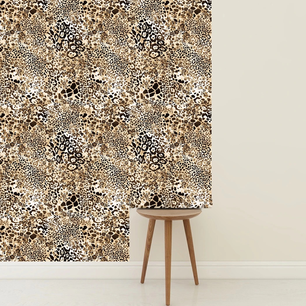 Tiger Skin Texture Self Adhesive Wallpaper Brown Removable Peel and Stick Animal Wall Paper Roll for Bedroom Living Room Decor