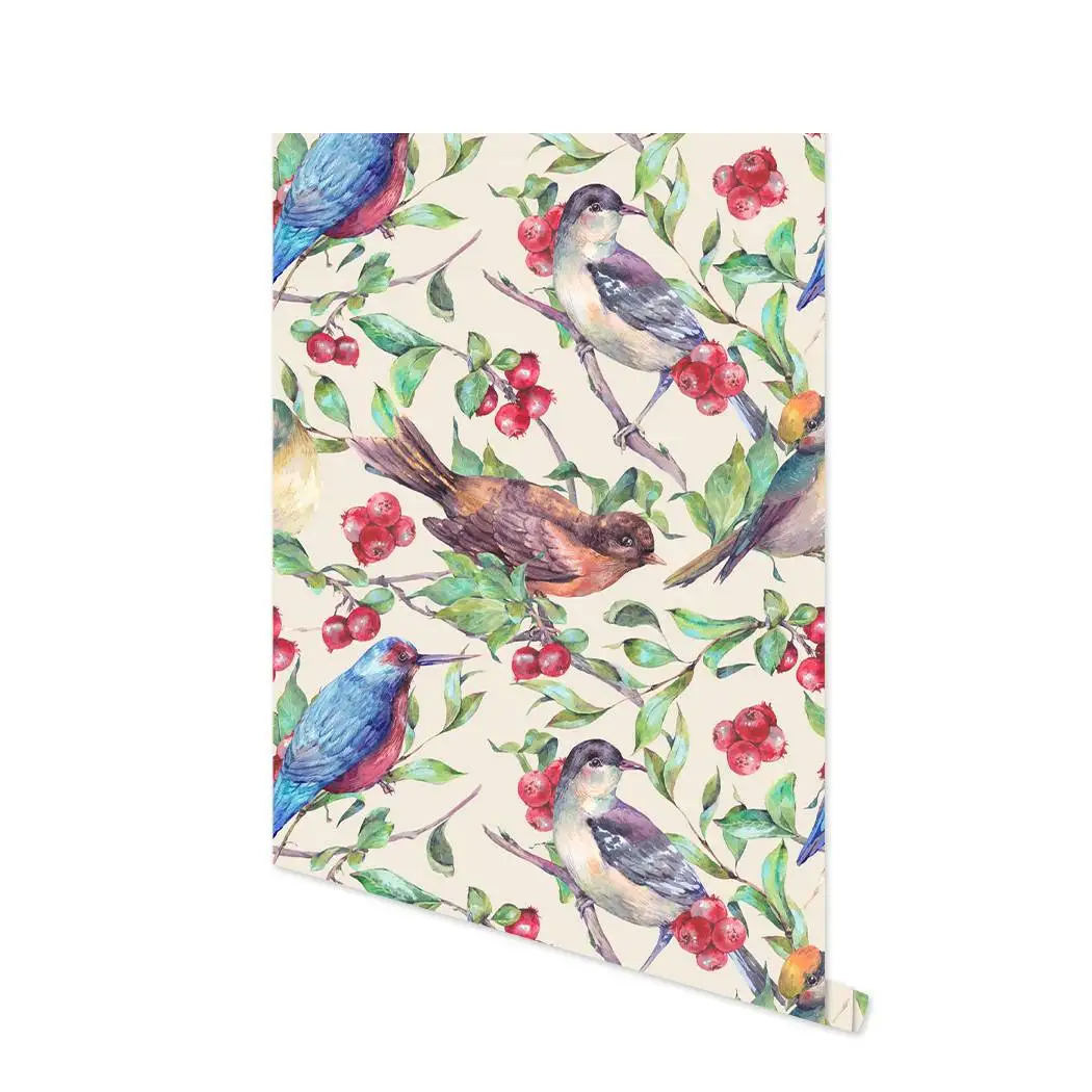 Multicolor Bird Self Adhesive Wallpaper Red Lemon Peel and Stick Wallpaper Green Leaf Removable Contact Paper for Wall Decor Multicolor Bird Self Adhesive Wallpaper Red Lemon Peel and Stick Wallpaper Green Leaf Removable Contact Paper for Wall Decor