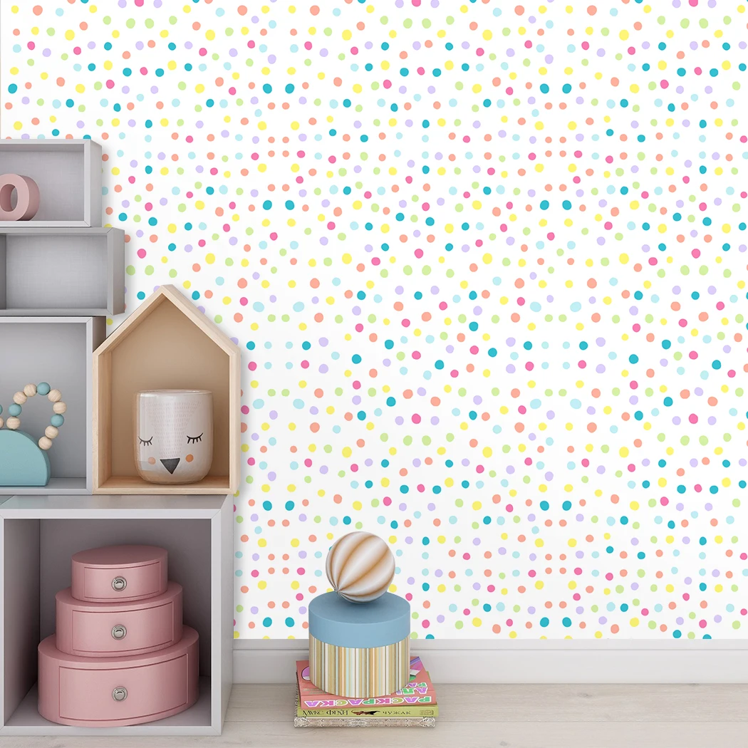 Watercolor Dots Peel and Stick Wallpaper Modern Dot Self Adhesive Removable Wallpaper Removable Decorative Wallpaper for Bedroom