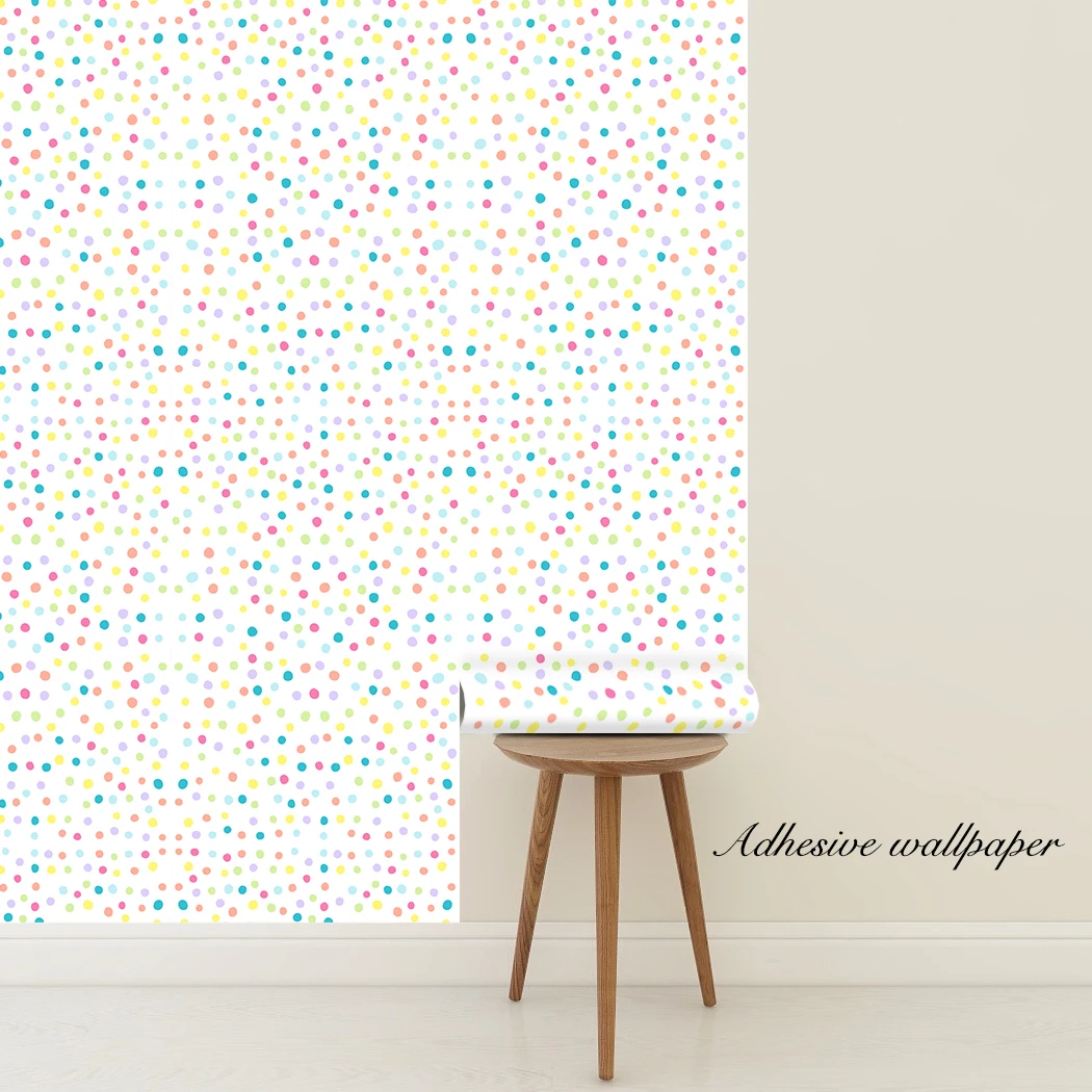 Watercolor Dots Peel and Stick Wallpaper Modern Dot Self Adhesive Removable Wallpaper Removable Decorative Wallpaper for Bedroom
