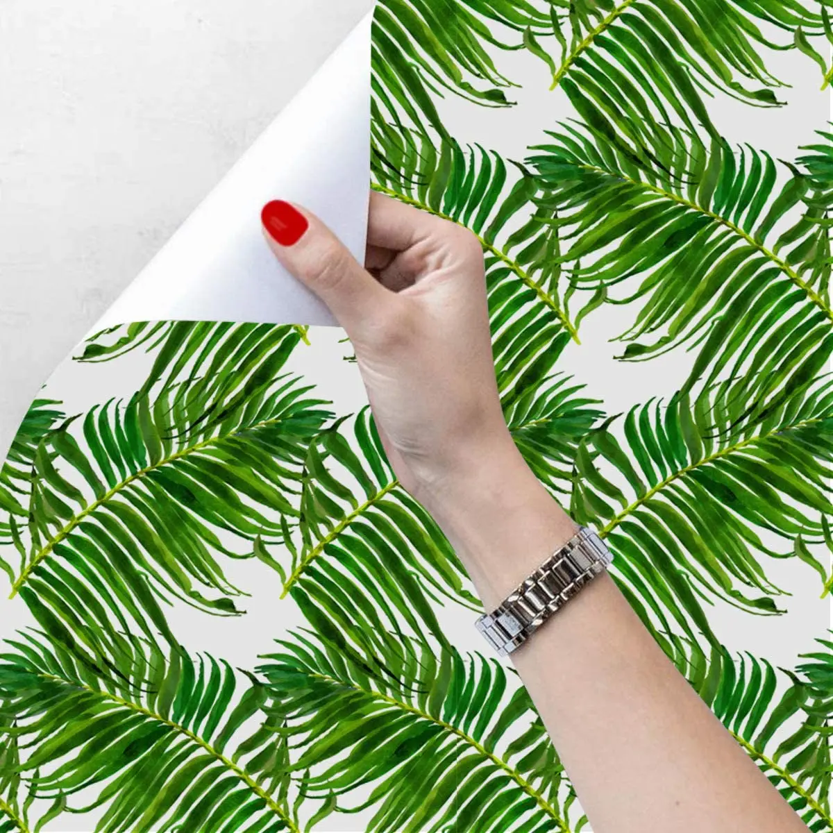 Vintage Tropical Leaves Peel and Stick Wallpaper Self-Adhesive Removable Wall Decor for Home Bedroom Walls Doors Stairs Cabinets