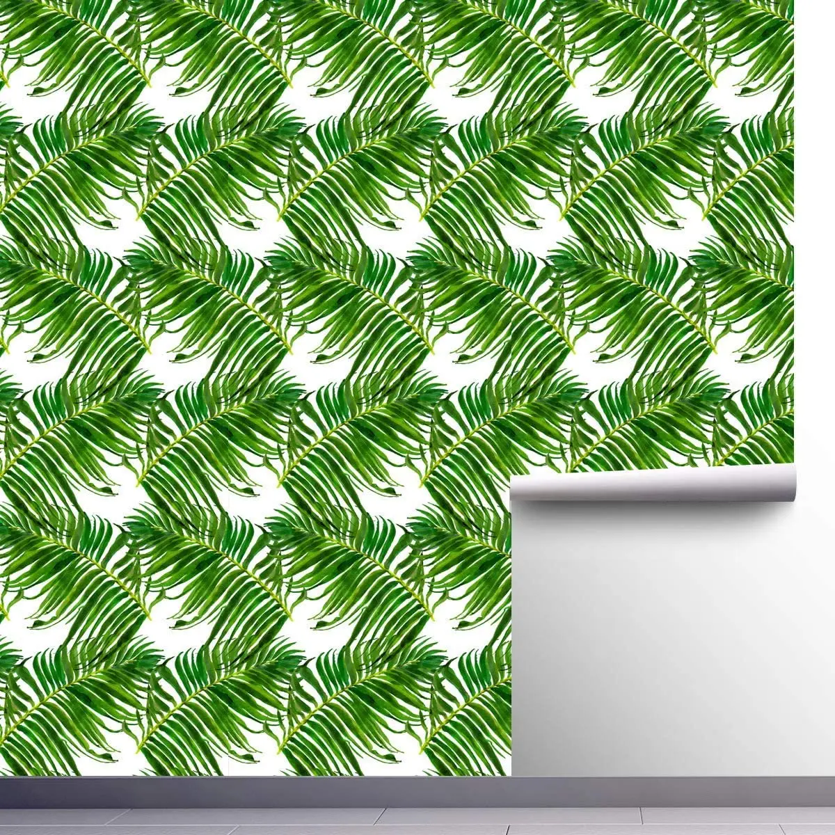 Vintage Tropical Leaves Peel and Stick Wallpaper Self-Adhesive Removable Wall Decor for Home Bedroom Walls Doors Stairs Cabinets