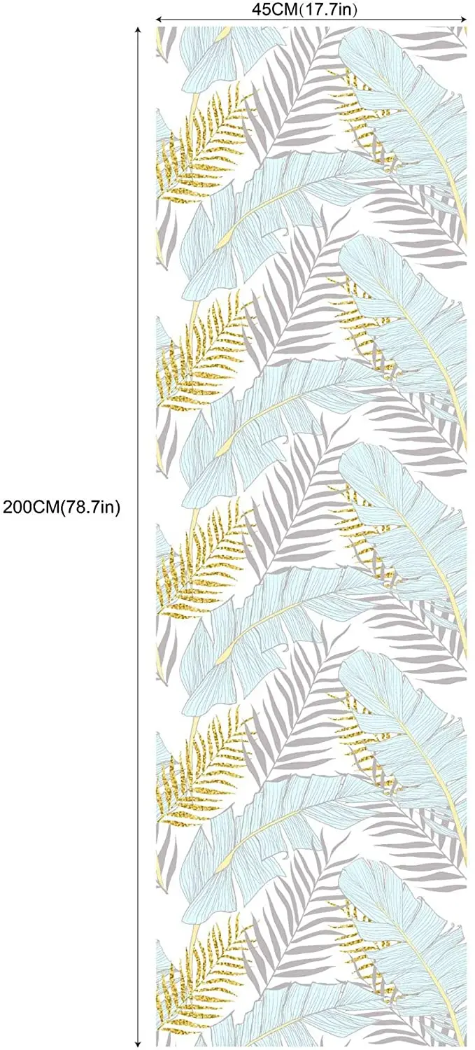 HaoHome Modern Floral Leaves Peel and Stick Wallpaper Self-Adhesive Removable Wall Decor for Bedroom Walls Doors Stairs Cabinets