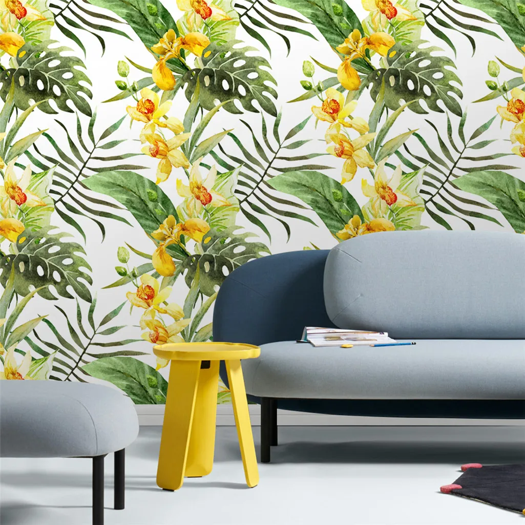 Tropical Palm Peel and Stick Wallpaper Green Leaf Self Adhesive Wallpaper Removable Waterproof Contace Paper for Wall Home Decor