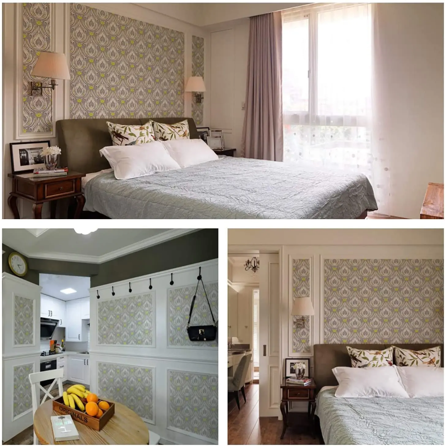 Peacock Plume Pattern Peel and Stick Wallpaper Removable Vinyl Self Adhesive Wallpaper for Bathroom Bedroom Decor Shelf Drawer