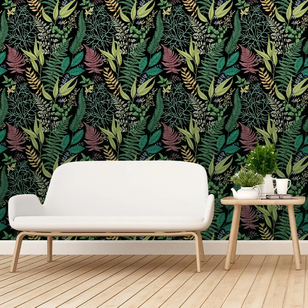 Tropical Rainforest Peel and Stick Wallpaper Green Leaf Self-Adhesive Removable Contact Paper for Wall Covering Wall Decor