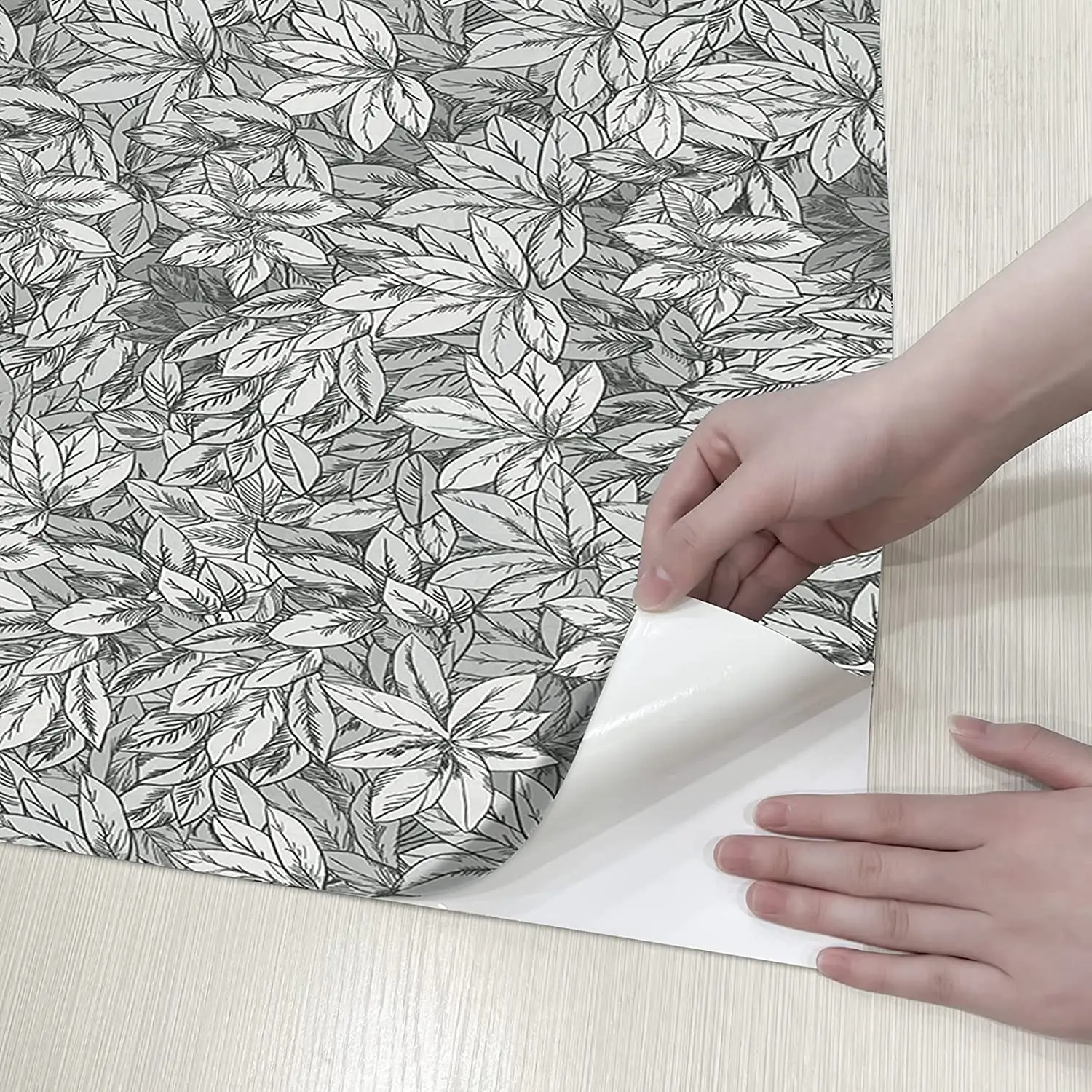 Grey Leaf Peel and Stick Wallpaper Dense Privet Hedge Green Self Adhesive Wallpaper Waterproof Wallpaper for Bedroom Wall Decor