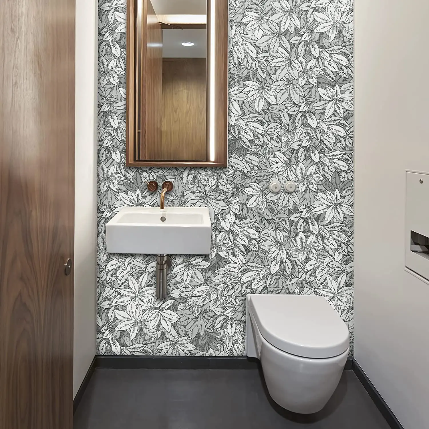 Grey Leaf Peel and Stick Wallpaper Dense Privet Hedge Green Self Adhesive Wallpaper Waterproof Wallpaper for Bedroom Wall Decor