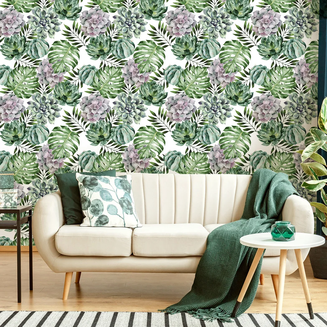 Tropical Leaves Peel and Stick Wallpaper Waterproof Removable Self Adhesive Contact Paper Palm Leaf Wall Stickers for Wall Decor