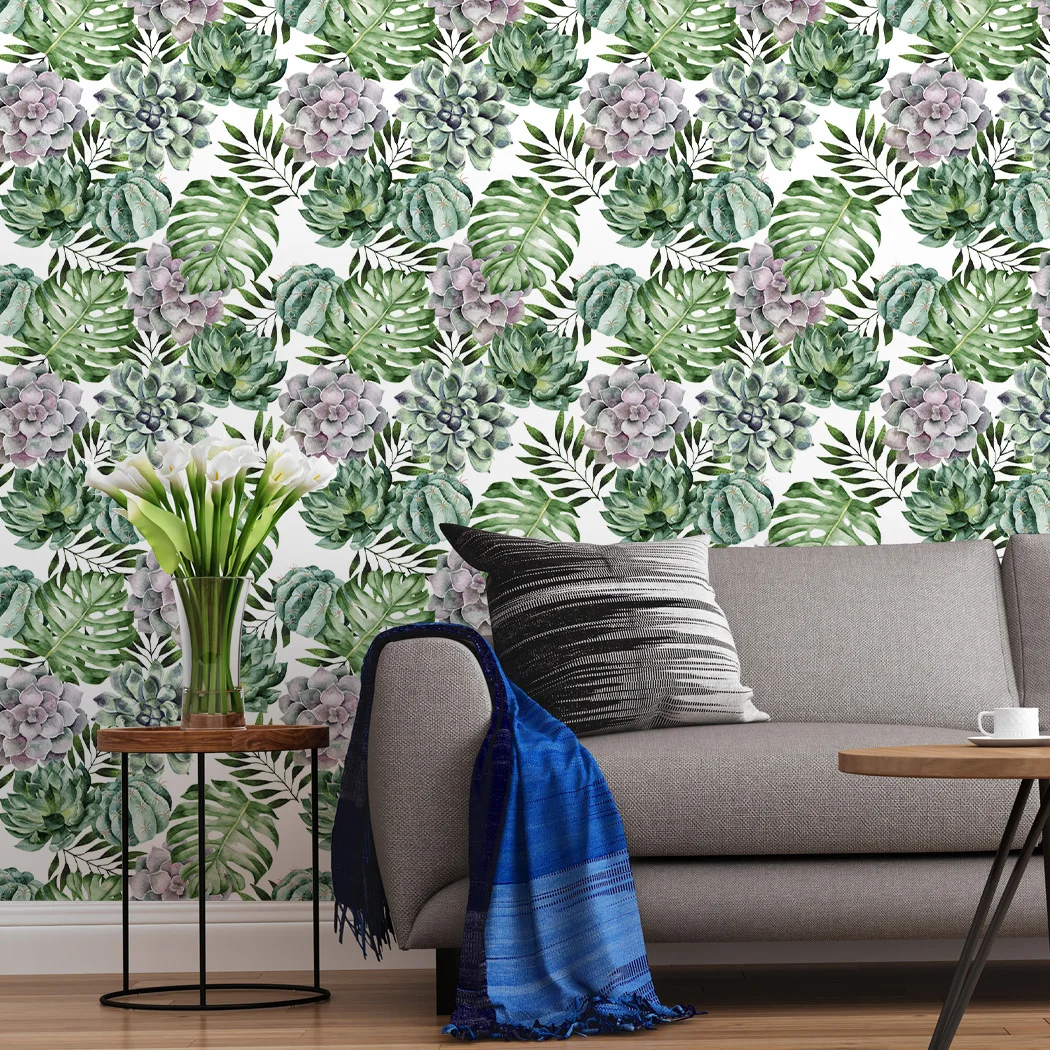 Tropical Leaves Peel and Stick Wallpaper Waterproof Removable Self Adhesive Contact Paper Palm Leaf Wall Stickers for Wall Decor