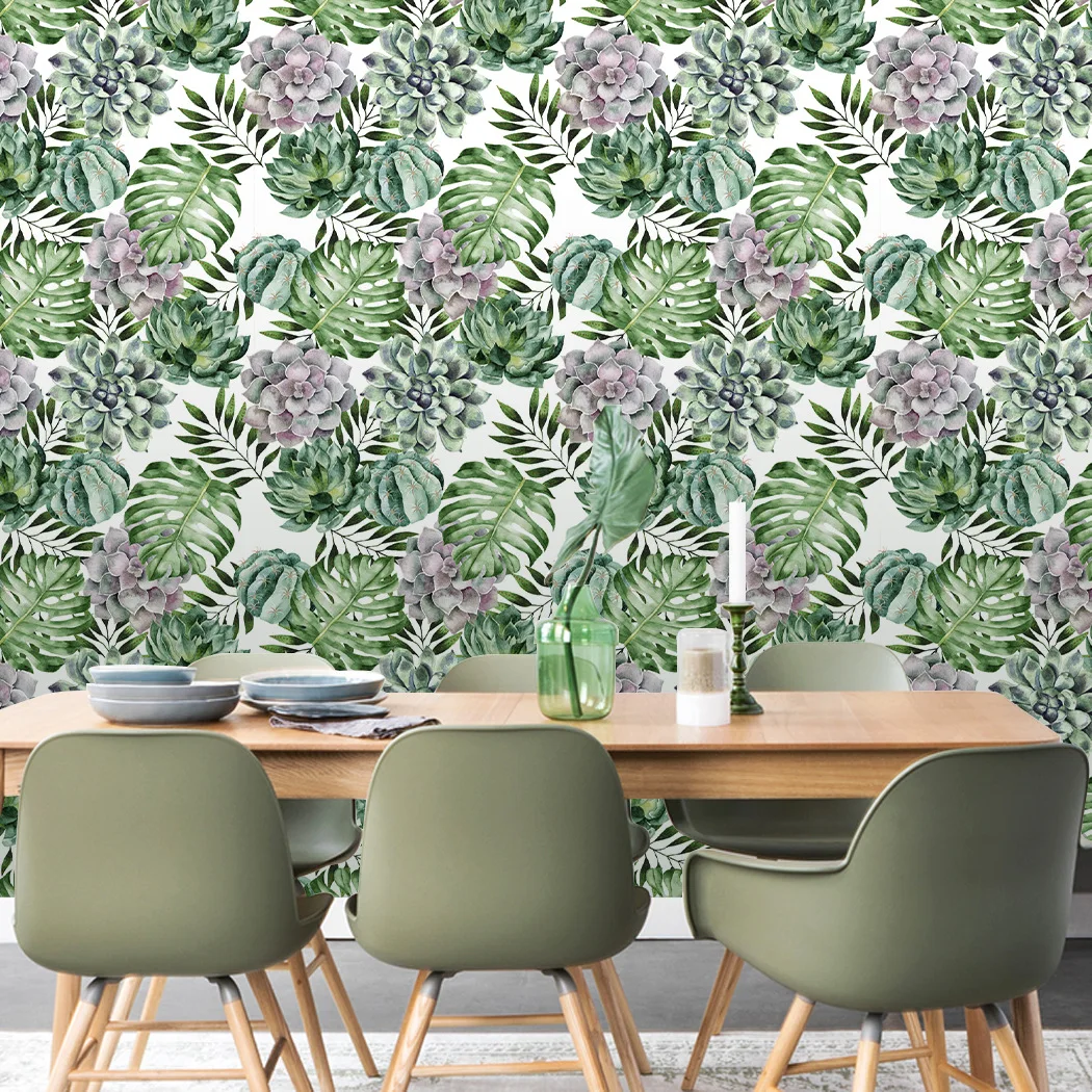 Tropical Leaves Peel and Stick Wallpaper Waterproof Removable Self Adhesive Contact Paper Palm Leaf Wall Stickers for Wall Decor