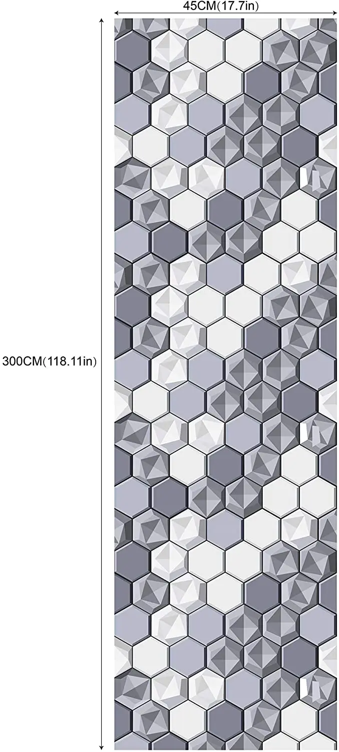 Self-Adhesive Wallpaper Peel & Stick Wallpaper Gray & White Hexagon Splicing Vinyl Wallpaper Waterproof Hexagon Wallpaper Roll Self-Adhesive Wallpaper Peel & Stick Wallpaper Gray & White Hexagon Splicing Vinyl Wallpaper Waterproof Hexagon Wallpaper Roll