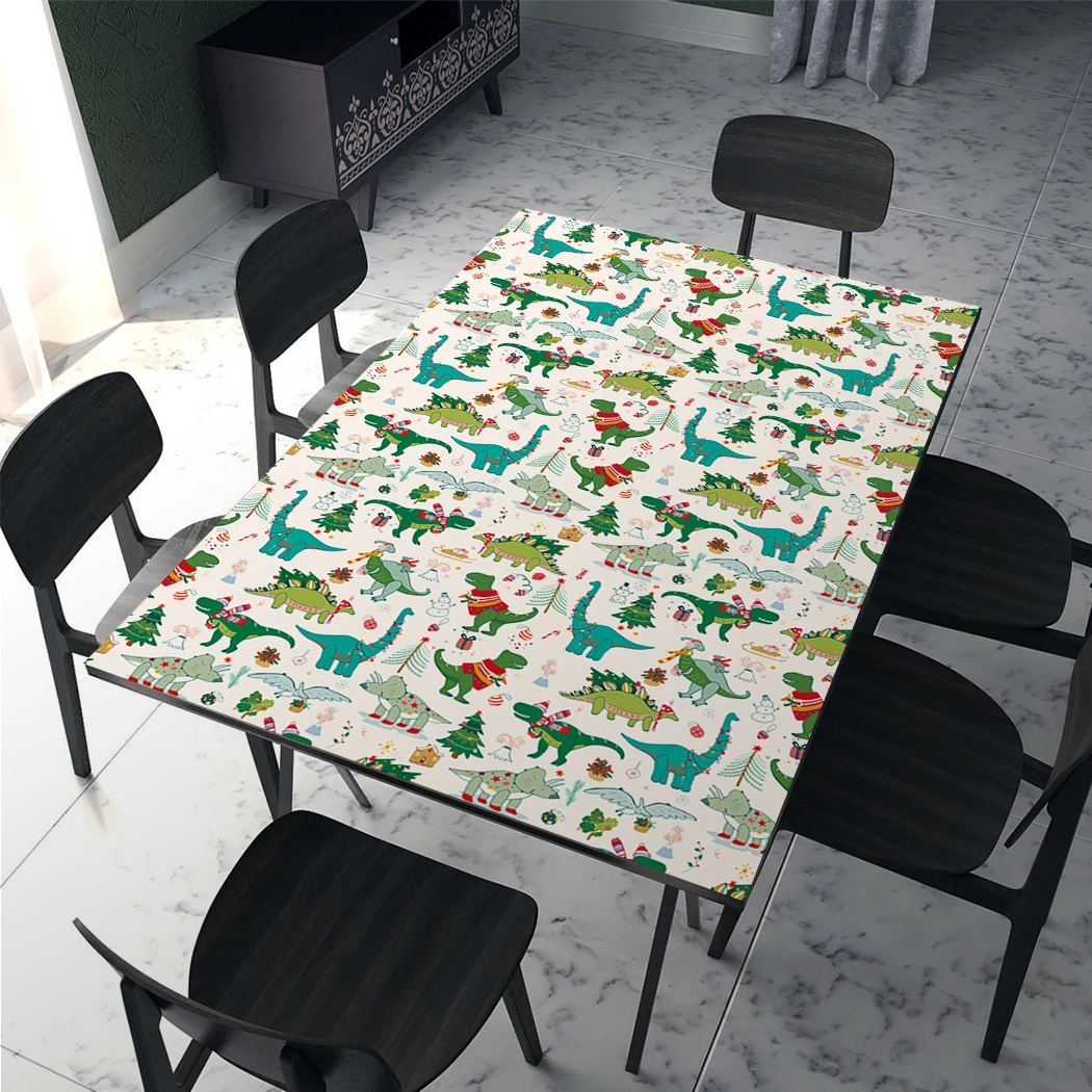 Cartoon Christmas Peel and Stick Wallpaper Cute Dinosaur Self Adhesive Wallpaper Removable Animal Wall Stickers for Kids Room