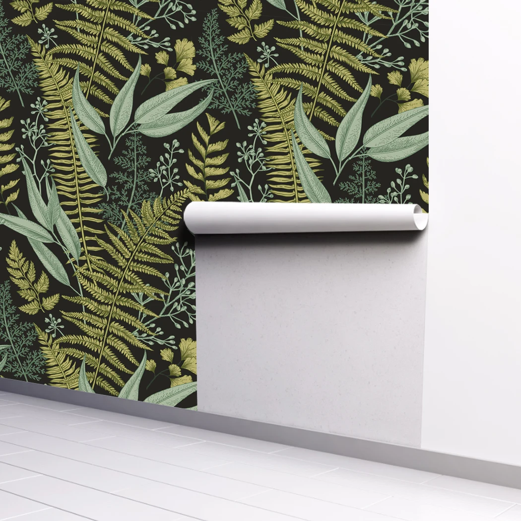 Green Leaf Wallpaper Leaves Peel and Stick Wallpaper Self-Adhesive Removable Contact Paper for Wall Covering Shelf Drawer Liner