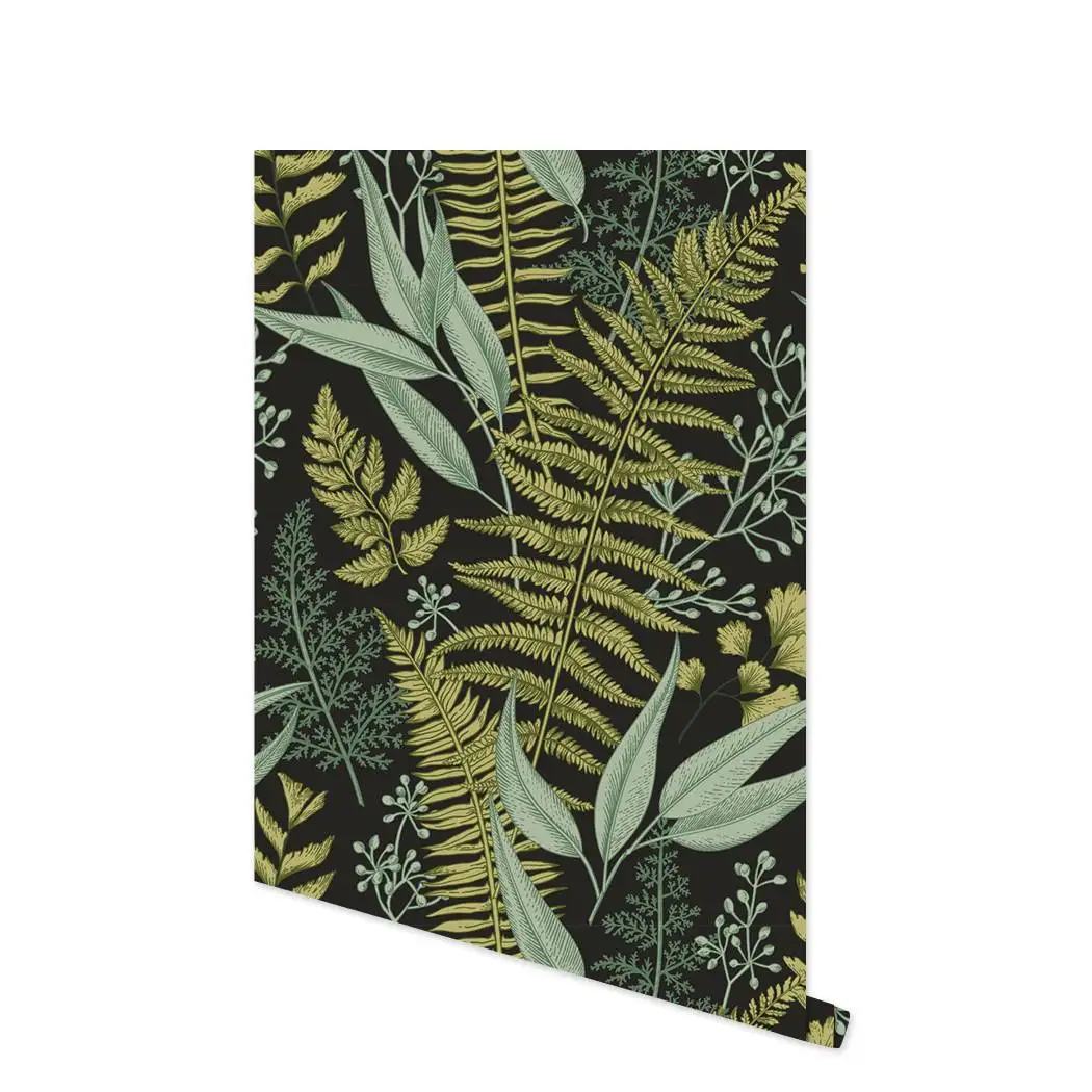 Green Leaf Wallpaper Leaves Peel and Stick Wallpaper Self-Adhesive Removable Contact Paper for Wall Covering Shelf Drawer Liner