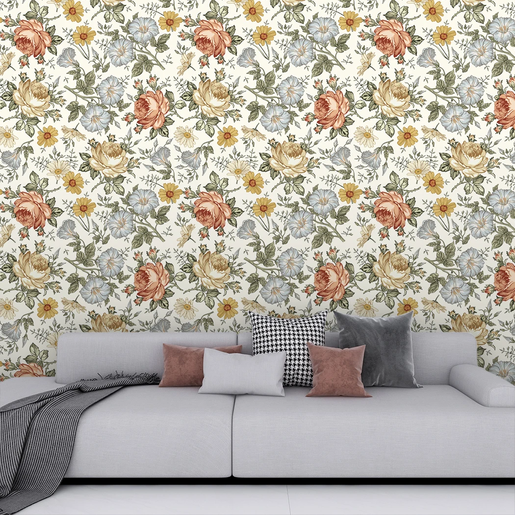 Multicolor Peony Daisy Peel and Stick Wallpaper Canada - Wallpaper Canada