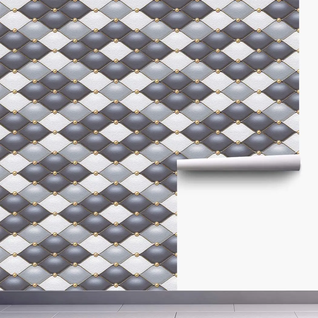 Self-Adhesive Wallpaper Paper for Wall Vinyl Wallpaper Peel & Stick Wallpaper White Gray Black Diamond Pearl Splicing Wallpaper