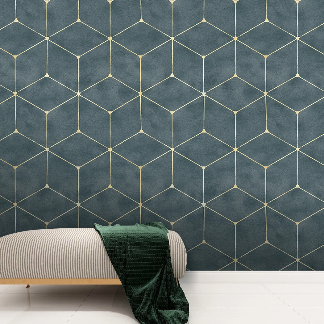 Geometric Stripe Hexagon Peel and Stick Wallpaper Removable Self Adhesive Wallpaper Modern Extra Thicker Vinyl Wall Paper Decor