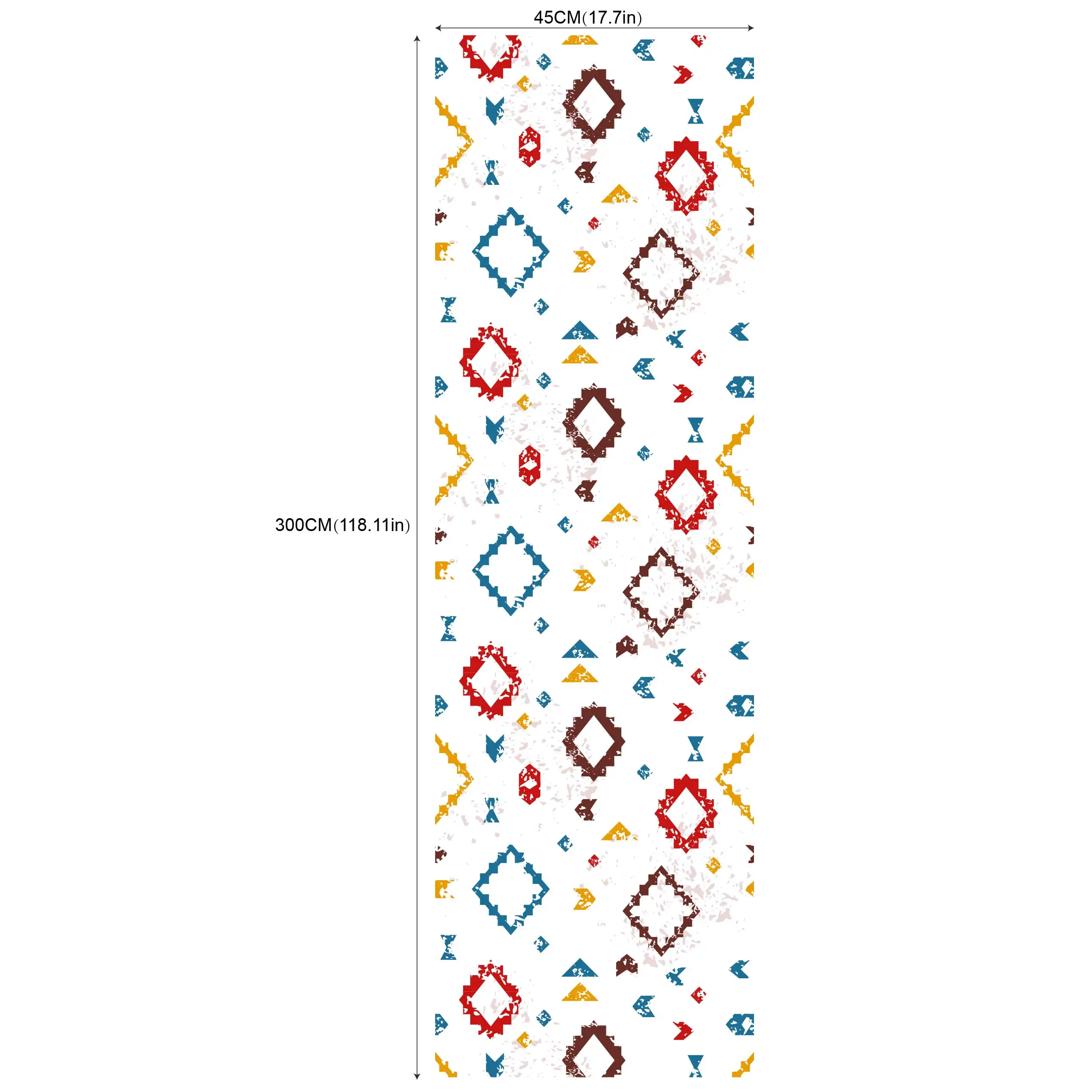 Rhombus Geometry Peel and Stick Wallpaper Blue/Red/Brown/Orange Self Adhesive Wallpaper Background Contact Paper for Wall Decor