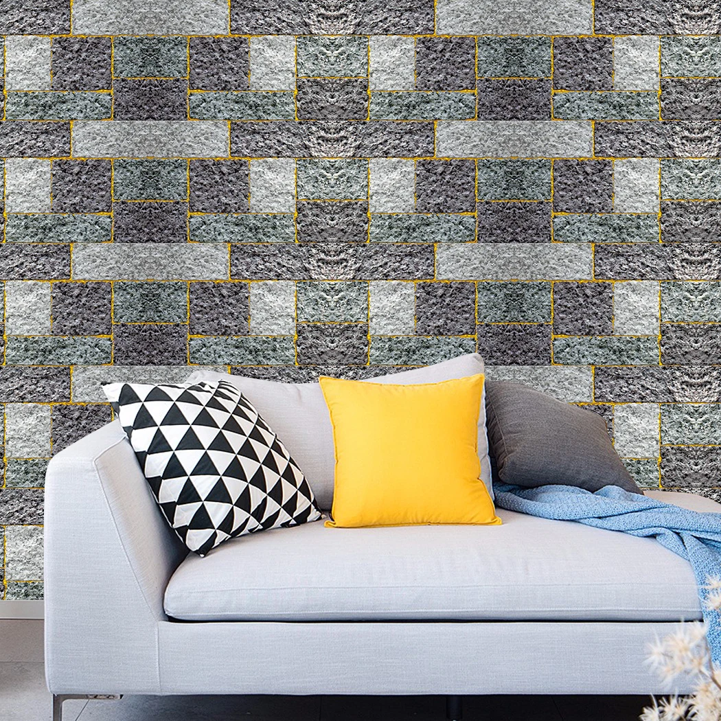 HaoHome Brick Wallpaper Peel and Stick Wallpaper Roll Stone Brick Self Adhesive Wallpaper Mural Wall Stickers for Living Room