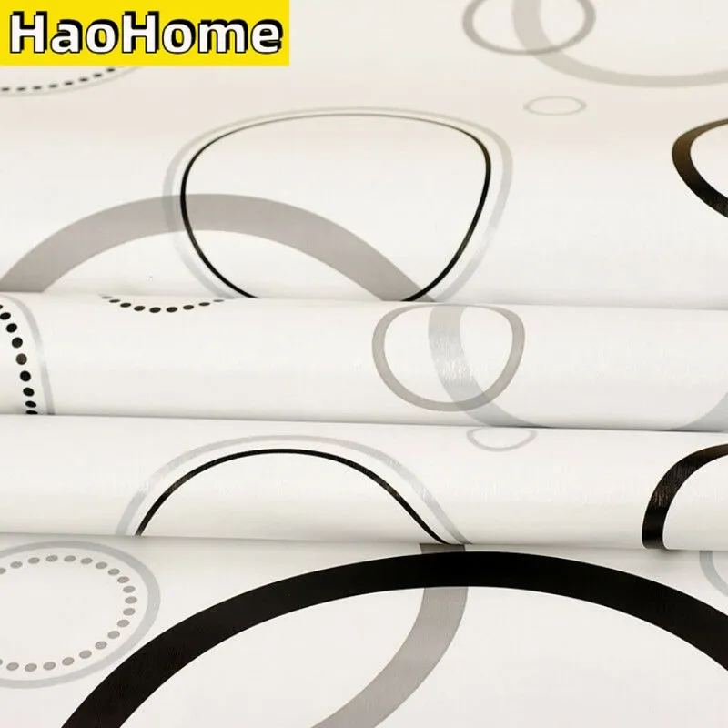 Black and White Self Adhesive Contact Paper Vinyl Circle Peel and Stick Wallpaper Removal Waterproof for Drawer Home Decor