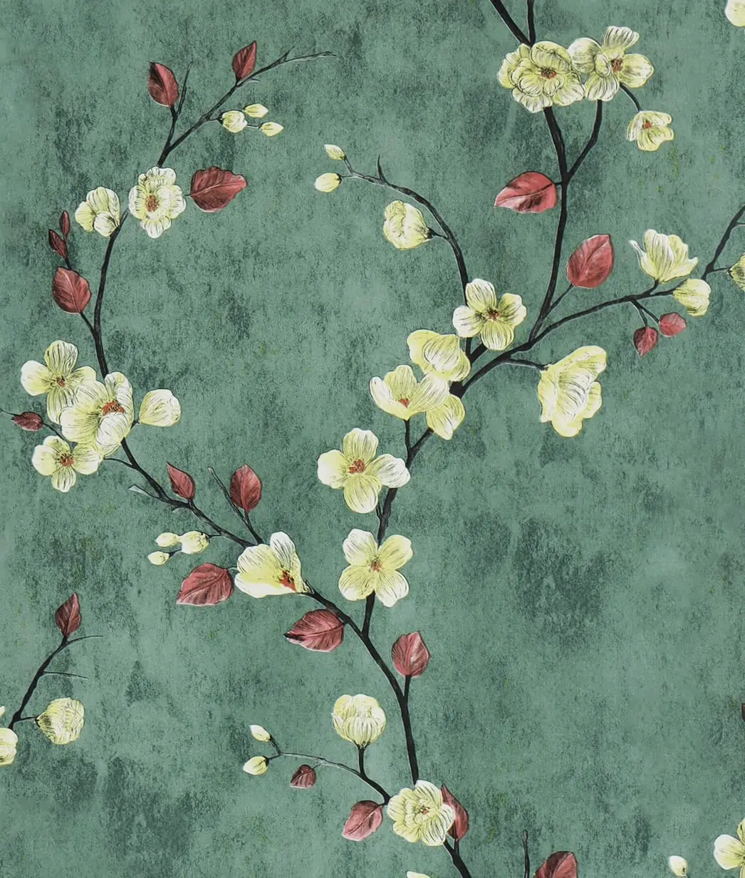 Flower Tree Peel and Stick Wallpaper Green Self Adhesive Contact Paper Removable Waterproof Contact Paper for Wall Home Decor